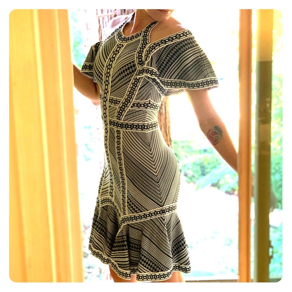 Herve Leger Cold Shoulder Mini Dress